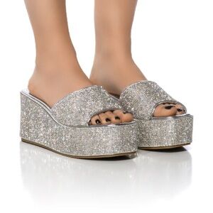 AZALEA WANG ARROW EMBELLISHED FLATFORM SANDAL